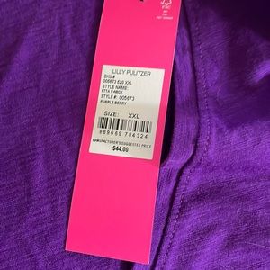 Lilly Pulitzer Etta V-neck purple berry new with tags xxl